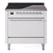 ILVE 36-Inch Nostalgie II Induction Range with Solid Door Oven in White with Chrome Trim (UPI366QNMPWHC)