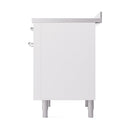 ILVE 36-Inch Nostalgie II Induction Range with Solid Door Oven in White with Chrome Trim (UPI366QNMPWHC)