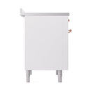 ILVE 36-Inch Nostalgie II Induction Range with Solid Door Oven in White with Copper Trim (UPI366QNMPWHP)