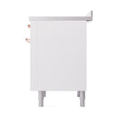 ILVE 36-Inch Nostalgie II Induction Range with Solid Door Oven in White with Copper Trim (UPI366QNMPWHP)