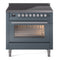 ILVE Professional Plus II 36-Inch Induction Range in Blue Grey (UPI366WMPBG)