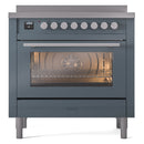ILVE Professional Plus II 36-Inch Induction Range in Blue Grey (UPI366WMPBG)