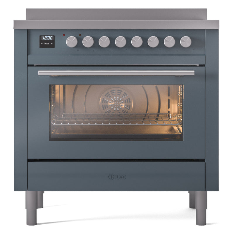 ILVE Professional Plus II 36-Inch Induction Range in Blue Grey (UPI366WMPBG)