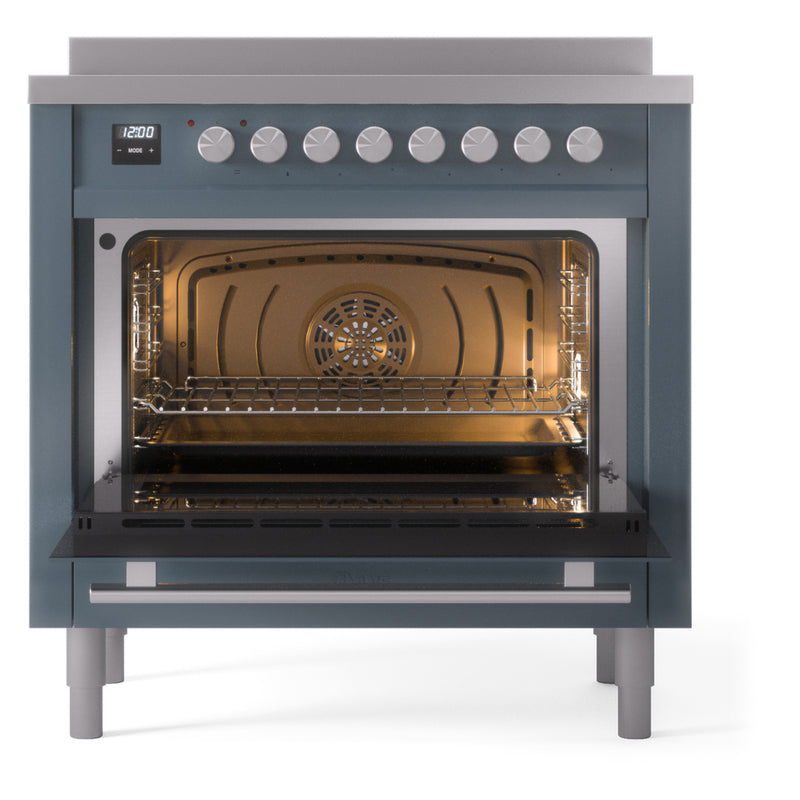 ILVE Professional Plus II 36-Inch Induction Range in Blue Grey (UPI366WMPBG)