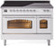 ILVE Nostalgie II 48-Inch Freestanding Electric Induction Range in White with Chrome Trim (UPI486NMPWHC)