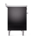 ILVE Professional Plus II 48-Inch 3.5 + 1.52 Cu. Ft. Induction Range with 6 Elements and Solid Door Oven in Glossy Black (UPI486QMPBK)