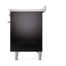 ILVE Professional Plus II 48-Inch 3.5 + 1.52 Cu. Ft. Induction Range with 6 Elements and Solid Door Oven in Glossy Black (UPI486QMPBK)