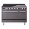 ILVE Professional Plus II 48-Inch 3.5 + 1.52 Cu. Ft. Induction Range with 6 Elements and Solid Door Oven in Matte Graphite (UPI486QMPMG)