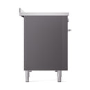 ILVE Professional Plus II 48-Inch 3.5 + 1.52 Cu. Ft. Induction Range with 6 Elements and Solid Door Oven in Matte Graphite (UPI486QMPMG)
