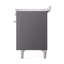 ILVE Professional Plus II 48-Inch 3.5 + 1.52 Cu. Ft. Induction Range with 6 Elements and Solid Door Oven in Matte Graphite (UPI486QMPMG)