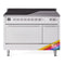 ILVE Professional Plus II 48-Inch 3.5 + 1.52 Cu. Ft. Induction Range with 6 Elements and Solid Door Oven in Custom RAL (UPI486QMPRA)