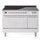 ILVE Professional Plus II 48-Inch 3.5 + 1.52 Cu. Ft. Induction Range with 6 Elements and Solid Door Oven in White (UPI486QMPWH)