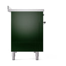 ILVE 48-Inch Nostalgie II Induction Range with Solid Door Oven in Emerald Green with Chrome Trim (UPI486QNMPEGC)