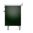 ILVE 48-Inch Nostalgie II Induction Range with Solid Door Oven in Emerald Green with Chrome Trim (UPI486QNMPEGC)