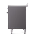 ILVE 48-Inch Nostalgie II Induction Range with Solid Door Oven in Matte Graphite with Chrome Trim (UPI486QNMPMGC)