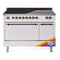 ILVE 48-Inch Nostalgie II Induction Range with Solid Door Oven in Custom RAL with Bronze Trim (UPI486QNMPRAB)