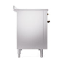 ILVE 48-Inch Nostalgie II Induction Range with Solid Door Oven in Stainless Steel with Chrome Trim (UPI486QNMPSSC)