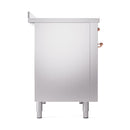 ILVE 48-Inch Nostalgie II Induction Range with Solid Door Oven in Stainless Steel with Copper Trim (UPI486QNMPSSP)