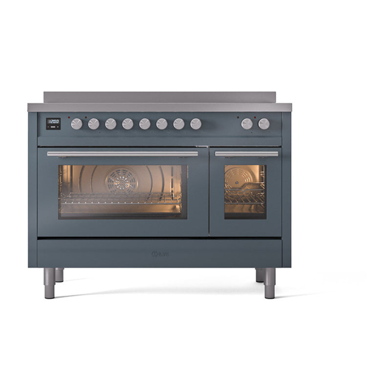 ILVE Professional Plus II 48-Inch Induction Range in Blue Grey (UPI486WMPBG)