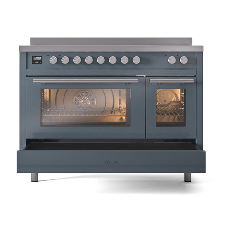 ILVE Professional Plus II 48-Inch Induction Range in Blue Grey (UPI486WMPBG)