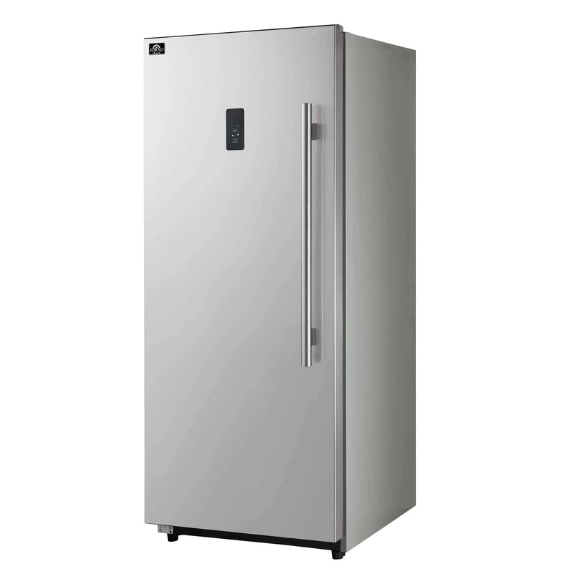 Forno Fortezza 28-Inch Left-Swing Freezer in Stainless Steel with Automatic Ice Maker (FFFFD1738-28LS)