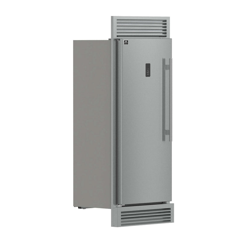 Forno Fortezza 32-Inch Left-Swing Freezer with Trim Grill in Stainless Steel, with Automatic Ice Maker (FFFFD1738-32LSG)
