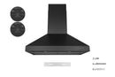 Hauslane 30-Inch Convertible Wall Mount Range Hood in Matte Black (WM-530BLK-30B)
