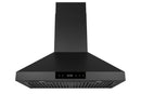 Hauslane 30-Inch Wall Mount Range Hood in Matte Black, Convertible & Suitable for High Ceiling (WM-538BLK-30)