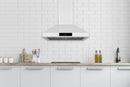 Hauslane 30-Inch Wall Mount Range Hood in Matte White, Convertible & Suitable for High Ceiling (WM-538WHT-30)