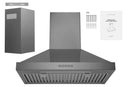 Hauslane 30-Inch Wall Mount Range Hood with Stainless Steel Filters in Black Stainless Steel (WM-590BSS-30)