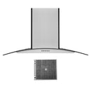 Hauslane 30-Inch Wall Mount Range Hood with Tempered Glass and Stainless Steel (WM-600SS-30)