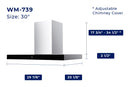 Hauslane Wall Mount Touch Control T-Shaped Range Hood with Stainless Steel Filters in Stainless Steel (WM-739SS)