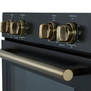 Forno 2-Piece Appliance Package - 30-Inch Vomero Double Wall Oven & 30-Inch Microwave Oven in Black with Antique Brass Handle