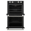Forno 2-Piece Appliance Package - 30-Inch Vomero Double Wall Oven & 30-Inch Microwave Oven in Black with Stainless Steel Handle