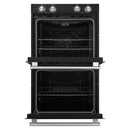 Forno Vomero 30-Inch Double Wall Oven with 10 cu.ft Total Capacity in Black with Stainless Steel Handle (FBOEL1324-30BLK)