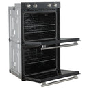 Forno Vomero 30-Inch Double Wall Oven with 10 cu.ft Total Capacity in Black with Stainless Steel Handle (FBOEL1324-30BLK)