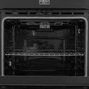 Forno Vomero 30-Inch Double Wall Oven with 10 cu.ft Total Capacity in Black with Antique Brass Handle (FBOEL1324-30BLK)
