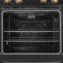 Forno 2-Piece Appliance Package - 30-Inch Vomero Double Wall Oven & 30-Inch Microwave Oven in Black with Antique Brass Handle