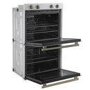 Forno Vomero 30-Inch Double Wall Oven with 10 cu.ft Total Capacity in White with Antique Brass Handle (FBOEL1324-30WHT)