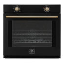 Forno Vomero 30-Inch Wall Oven with 5 cu.ft Total Capacity in Black with Antique Brass Handle (FBOEL1370-30BLK)