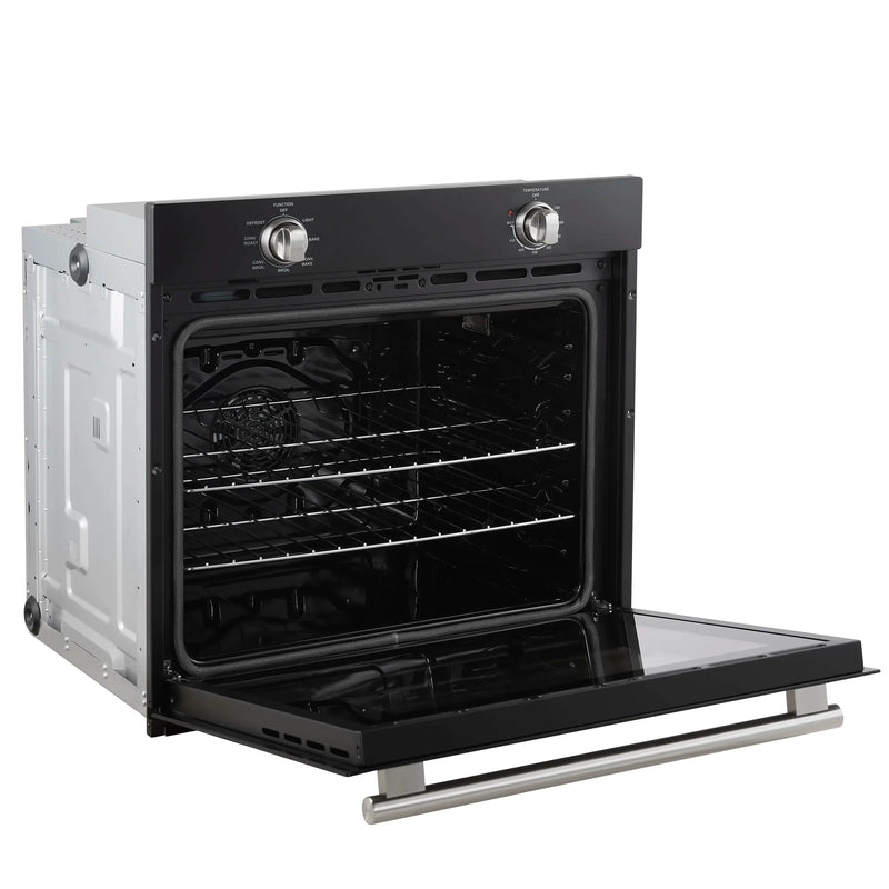 Forno 2-Piece Appliance Package - 30-Inch Vomero Wall Oven & 30-Inch Microwave Oven in Black with Stainless Steel Handle