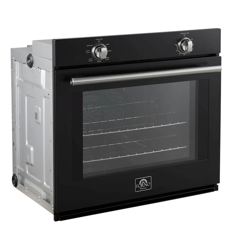 Forno Vomero 30-Inch Wall Oven with 5 cu.ft Total Capacity in Black with Stainless Steel Handle (FBOEL1370-30BLK)