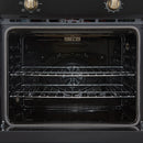 Forno Vomero 30-Inch Wall Oven with 5 cu.ft Total Capacity in Black with Antique Brass Handle (FBOEL1370-30BLK)
