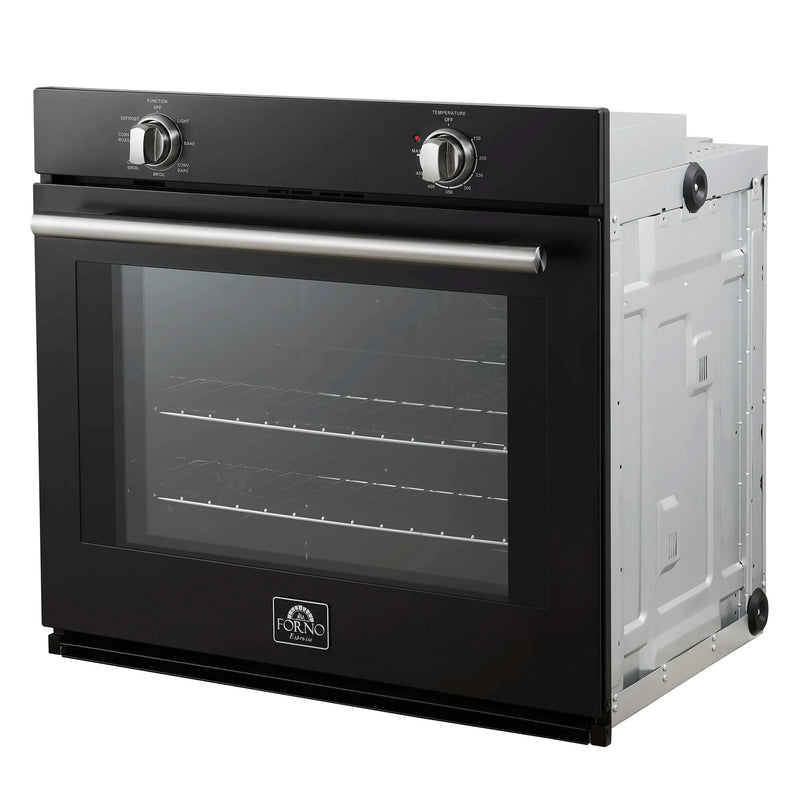Forno 2-Piece Appliance Package - 30-Inch Vomero Wall Oven & 30-Inch Microwave Oven in Black with Stainless Steel Handle