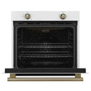 Forno 2-Piece Appliance Package - 30-Inch Vomero Wall Oven & 30-Inch Microwave Oven in White with Antique Brass Handle