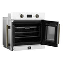 Forno Asti 30-Inch French Door Electric Wall Oven in White with Antique Brass Handles (FBOEL1333-30WHT)