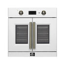 Forno 2-Piece Appliance Package - 30-Inch Single Wall Oven and 30-Inch Microwave in White with Antique Brass Handle (FBDL-025-02CAUS)