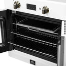 Forno 2-Piece Appliance Package - 30-Inch Asti French Door Electric Wall Oven & 30-Inch Microwave Oven in White with Antique Brass Handle