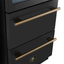 Forno Azienda 24-Inch Built-In Compressor Wine Cooler - Dual Zone - 108 Bottles in Black with Antique Brass Trim