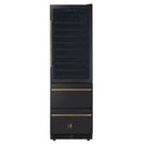 Forno Azienda 24-Inch Built-In Compressor Wine Cooler - Dual Zone - 108 Bottles in Black with Antique Brass Trim